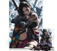Puzzle invernale giapponese Samurai per adulti, 1000 pezzi, per pensare in modo chiaro, per una fuga rilassante, con bordi precisi, regalo di Natale (38x52cm)