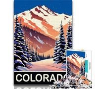 Puzzle invernali in Colorado per adolescenti, puzzle da 1000 pezzi, giocattoli da gioco Ogni pezzo è unico Gioco divertente e stimolante per tutta la famiglia, 75x50cm