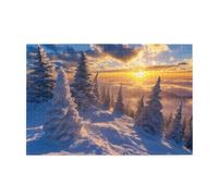 Puzzle Inverno 1500 Pezzi Tramonto Adulti, Puzzle di Legno da Principiante, Giochi Divertenti di Intrattenimento in Famiglia, DIY Creativi Hobby Adulti Uomo/Donna Decorazione Casa Regalo 1T-1943