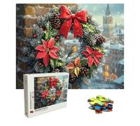 Puzzle inverno Puzzle 2000 Pezzi ghirlanda Art Jigsaw Puzzles For Adults, Puzzles in Legno XXL 99.5x70.5 cm, Si Adattano Perfettamente Tra Loro Lettere Sul Retro, Regalo Uomo Donna, Compact Box 8p-69