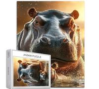 Puzzle ippopotamo padre e figlio da 1000 pezzi per adulti puzzle artistici a tema famiglia puzzle colorati fai da te per la decorazione della casa regali puzzle famiglia perfetto per serate di gioco