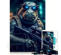 Puzzle Ippopotamo Soldato per Ragazzi, 1000 Pezzi, Gioco di Mente Rilassante, Taglio Preciso, (38x52cm)
