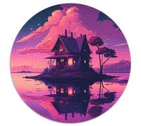 Puzzle "Isola nel Lago" per adulti, 1000 pezzi, in cartone, perfetto per decorare la casa o l'ufficio, ideale come regalo di Natale, 67,5x67,5 cm.