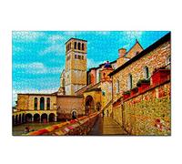 Puzzle Italia Assisi Basilica Di San Francesco Perugia Puzzle da 1000 pezzi per adulti e famiglie Regalo di viaggio in legno Souvenir 30x20 pollici