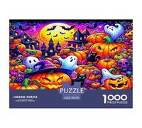 Puzzle Jack-o'-lantern Composto Da 1000 Pezzi Per Adulti,Vibrant Halloween Night Scene Gioco Diabilità Impossibile Puzzle Pittura Giochi Rilassamento Regalo Per Amore E Amico 70x50cm/1000pcs