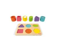 PUZZLE JANOD I Wood Shapes & Sounds 6-Block in Legno - 20 Pezzi per 12+ mesi