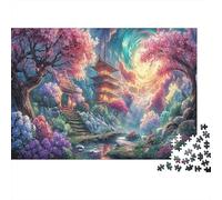 Puzzle Japanese Pagoda Under Cherry Blossoms Gift - Scenery 1000 Pezzi Jigsaw: Adulti Per Divertente Sfida, Giochi Educativi E Casa Decorazione 38x26cm/1000pcs