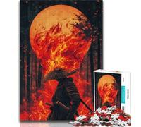 Puzzle Jigsaw Ninja Under The Moon per adulti e adolescenti impegnativo e difficile con pezzi completamente interconnessi di forma casuale (26x38cm)