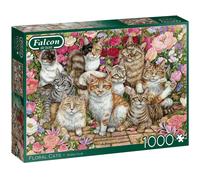 Jumbo, Falcon de luxe - Gatti floreali, puzzle per adulti, 1.000 pezzi, 68 x 49 x 1 cm