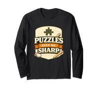 Puzzle Keep Me Sharp Thinking Mindset Brain Game Maglia a Manica