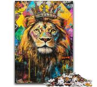 Puzzle King Lion per adolescenti, puzzle da 1000 pezzi, giocattolo educativo intellettuale decomprimente, regali di Babbo Natale segreto (38x26cm)