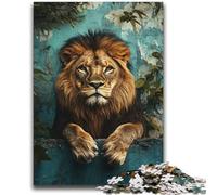 Puzzle King Lion per adulti, gioco per famiglie, antistress, sfida difficile, collezione di artisti, belle arti (70X100cm)