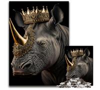 Puzzle King Rhino Golden Art Deco da 1000 pezzi per adulti. Puzzle per adulti ideali per gli innamorati, Capodanno e San Valentino. Dimensioni: 50x75cm/19,68x29,52 pollici.
