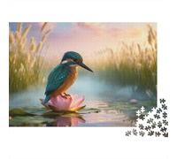 Puzzle Kingfisher 1000 Pezzi Per Bambini E Adulti, Gioco Di Squadra, Difficile Sfida Puzzle Con Reed Bed, Regalo Compleanno 52x38cm/1000pcs