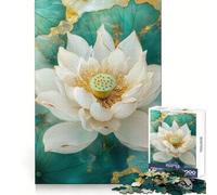 Puzzle Kintsug da 1000 pezzi con fiore di loto bianco per adolescenti, ideale per sviluppare le capacità logiche, per un'attività rilassante e precisa, perfetto come regalo di Natale (38x52cm)
