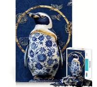 Puzzle Kintsugi a forma di pinguino in porcellana per adulti, 1000 pezzi, gioco di logica, svago, taglio perfetto, regalo creativo (38x52cm)