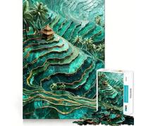 Puzzle Kintsugi con motivo a terrazze di riso per adulti, 1000 pezzi, gioco di logica, antistress, taglio di precisione, regalo per le festività (50x75cm)