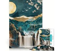 Puzzle Kintsugi con paesaggio a cascata per adulti,1000 pezzi,gioco di memoria e allenamento per la mente,taglio preciso,finitura di alta qualità,un modo coinvolgente per trascorrere il tempo libero
