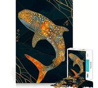 Puzzle Kintsugi con squalo balena,1000 pezzi,divertente da giocare,senza sbavature,con tagli precisi,portatile,ideale per i viaggi (38x52cm)