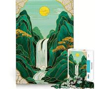 Puzzle Kintsugi da 1000 pezzi con albero di montagna, ideale per adulti e ragazzi, gioco di logica, relax, taglio di precisione, regalo perfetto (50x75cm)