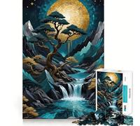 Puzzle Kintsugi da 1000 pezzi con albero di montagna per adolescenti, ideale per migliorare la memoria, hobby tranquillo, bordi precisi, regalo di compleanno (38x52cm)