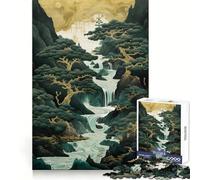 Puzzle Kintsugi da 1000 pezzi con albero di montagna per adulti e ragazzi, gioco di logica, divertimento rilassante, bordi affilati, regalo memorabile (50x75cm)