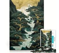 Puzzle Kintsugi da 1000 pezzi con albero di montagna per adulti e ragazzi, gioco di logica, divertimento rilassante, bordi affilati, regalo memorabile (50x75cm)