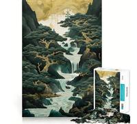 Puzzle Kintsugi da 1000 pezzi con albero di montagna per adulti e ragazzi, rompicapo rilassante, attività artistica da assemblare, regalo premuroso (38x26cm)