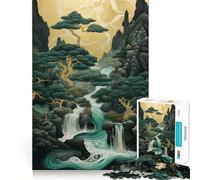 Puzzle Kintsugi da 1000 pezzi con albero di montagna per adulti, gioco di logica, relax, bordi affilati, regalo di alta qualità (50x75cm)