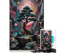 Puzzle Kintsugi da 1000 pezzi con albero di montagna per adulti, gioco di logica, rilassante e divertente, taglio perfetto, regalo elegante (38x26cm)