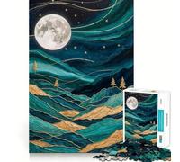 Puzzle Kintsugi da 1000 pezzi con cielo notturno e montagne dorate per adulti, gioco di logica e divertimento da costruire insieme, bordo premium, regalo elegante (38x52cm)