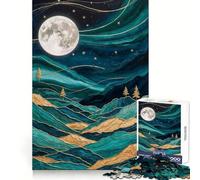 Puzzle Kintsugi da 1000 pezzi con cielo notturno e montagne dorate per adulti, gioco di logica e divertimento da costruire insieme, bordo premium, regalo elegante (38x52cm)