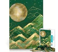Puzzle Kintsugi da 1000 pezzi con tramonto in montagna, ideale per adolescenti, per migliorare la memoria, rilassante e divertente, con design da assemblare, un regalo elegante (38x26cm)