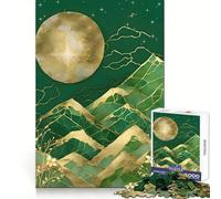 Puzzle Kintsugi da 1000 pezzi con tramonto in montagna, ideale per adolescenti, per migliorare la memoria, rilassante e divertente, con design da assemblare, un regalo elegante (38x26cm)
