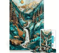 Puzzle Kintsugi del fiume Yellowstone da 1000 pezzi per adolescenti,gioco di memoria e concentrazione,taglio di qualità professionale,rilassante attività di gruppo al chiuso (38x26cm)