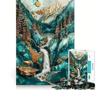 Puzzle Kintsugi del fiume Yellowstone per ragazzi,1000 pezzi,gioco di abilità mentale,taglio laser per un incastro perfetto,momento di tranquillità,esercizio mentale a casa (50x75cm)