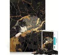 Puzzle Kintsugi del gatto addormentato, 1000 pezzi, per adolescenti, gioco che stimola la logica e favorisce il gioco rilassante, con bordi di alta qualità, da collezione 50x75cm