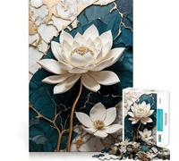 Puzzle Kintsugi "Loto Bianco" per adulti,1000 pezzi,gioco di memoria,montaggio sicuro e stabile,gioco significativo per costruire connessioni (38x52cm)
