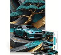 Puzzle Kintsugi Nissan GTR R difficile per adulti, 1000 pezzi, memory foam, facile da assemblare, immagine rilassante, regalo artistico (38x26cm)
