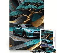 Puzzle Kintsugi Nissan GTR R difficile per adulti, 1000 pezzi, memory foam, facile da assemblare, immagine rilassante, regalo artistico (38x26cm)