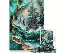 Puzzle Kintsugi "Paesaggio innevato sereno" da 1000 pezzi per adolescenti, gioco di logica mentale, evasione rilassante, opera d'arte dai bordi sottili da collezione (38x52cm)
