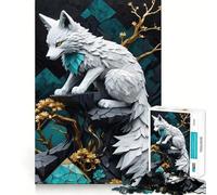 Puzzle Kintsugi per adulti White Wolf,1000 pezzi,gioco di logica,regalo,taglio di precisione,rilassante,attività di gruppo al chiuso (50x75cm)