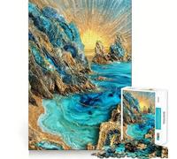 Puzzle Kintsugi "Scogliere al tramonto", 1000 pezzi, per adulti, gioco di esercizi mentali, divertimento condiviso, taglio di precisione, da esporre 38x52cm