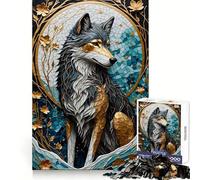 Puzzle Kintsugi Wolf Gold da 1000 pezzi, ideale per allenamento mentale, svago e divertimento, con bordi definiti, perfetto per una sorpresa di compleanno (50x75cm)