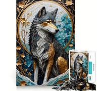 Puzzle Kintsugi Wolf Gold per adulti,1000 pezzi,gioco cognitivo a incastro preciso,senza spazi vuoti,attività rilassante per la pausa mentale (50x75cm)