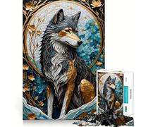 Puzzle Kintsugi Wolf Gold per adulti,1000 pezzi,gioco stimolante per la mente,pezzi precisi e facili da incastrare,attività rilassante di gruppo al chiuso (38x52cm)