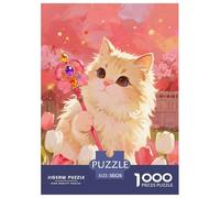 Puzzle Kitten 1000 Pezzi in Cartone Per Adulti E Ragazzi Educativo Impegnativo Rompicapo Kitten Magic Wand Regalo Per Adulti 38x26cm/1000pcs