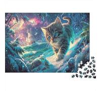 Puzzle Kitten in Snowy Winter 1000 Pezzi Per Adulti Pet - Rilassamento Di Giochi, Gioco Familiare, Pratica Parete Da Decorazione E Regalo 70x50cm/1000pcs