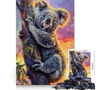Puzzle Koala all'alba da 1000 pezzi per adulti, regalo, gioco di abilità mentale, divertimento tranquillo, design da assemblare, 50x75cm