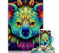 Puzzle Koala colorato per adulti, 1000 pezzi, antistress, sfida difficile, ideale come regalo per tutta la famiglia, 38x26cm